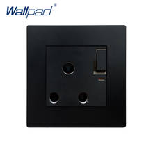 15A Socket With On Off Switch Black Wallpad Luxury Wall Power Electrical Outlet Sockets PC Panel 2024 - buy cheap
