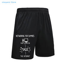 Pantalones cortos de red de verano para hombre, programador de regalo de ordenador Geek Nerd, informal, hasta la rodilla 2024 - compra barato