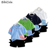 Summer New Baby Boys Girls Suit dinosaur Printing lapel T-shirt + Casual Short Pants 2Pcs Outfits Kids Casual Sets 2024 - buy cheap