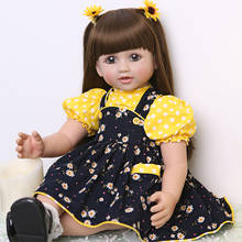 60 см принцессы Сью детская кукла-реборн игрушка Реалистичная кукла винил bebe ткань средства ухода за кожей жив красоты кукла, подарок на день рождения 2024 - купить недорого