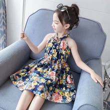 2021 vestido de verão para a menina sem mangas floral impresso festa vestidos de princesa crianças roupas de criança 2024 - compre barato