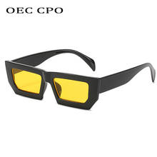 Солнечные очки OEC CPO в стиле панк для мужчин и женщин, прямоугольной формы, модные брендовые дизайнерские желтые солнечные очки, UV400, O994, лето 2024 - купить недорого