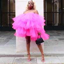 Fuchsia Buyer Shows Puffy Tulle Dress Black Girls High Street Tiered  Women Dresses Ball Gown  Puffy Custom Made Formal Gown 2024 - buy cheap