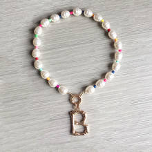 26 English Alphabet Pendant Pearl Necklace Short Bohemian Handmade Collares De Moda Valentines Day Birthday Gift Jewelry 2024 - buy cheap