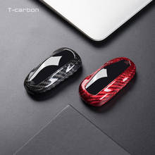Carbon Fiber Car Key Case Cover Fit For Tesla Model S Model 3  Car Styling Accessories 2024 - buy cheap