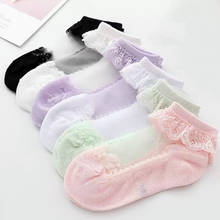 4pairs/Lot Summer Baby Girls Lace Ultra-Thin Mesh Crystal Socks Boat Solid Color Invisible Kids 2024 - buy cheap