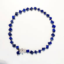 Collar de moda Lii Ji para mujer, collar de lapislázuli de piedra Real de Color azul, 45cm, joyería de regalo bonita 2024 - compra barato