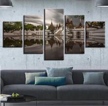 Quadro moderno hd impresso fotos da arte da parede 5 peças edifícios da cidade cartaz sala de estar decoração casa paisagem lona pintura 2024 - compre barato