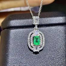 Natural Emerald Gemstone 2 Colors Pendant Necklace S925 Sterling Silver Simple Fashion Fine Jewelry For Women Hot Free Shipping  2024 - buy cheap