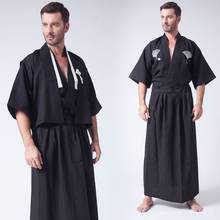 Japanese Traditional Samurai Kimono Karate Japanese Pajamas Mens Hanbok Haori White Black Japanese Samurai Clothing FF2189 2024 - buy cheap