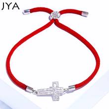 Pulseiras da sorte para mulheres com strass cruz pingente bracelete feito à mão corda vermelha pulseiras de alta qualidade joia 2024 - compre barato