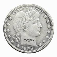 Us 1896 p/s/o dólares do quarto de barbeiro banhados a prata cópia de moeda 2024 - compre barato