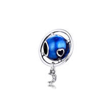 CKK Blue Earth And Moon Charms 925 Original Fit Pandora Bracelets Sterling Silver Beads for  Jewelry Making DIY 2024 - buy cheap