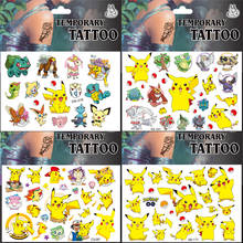 TAKARA TOMY-pegatina de tatuaje de moda para niño, calcomanía con dibujos animados de Pikachu, transferencia de agua 2024 - compra barato