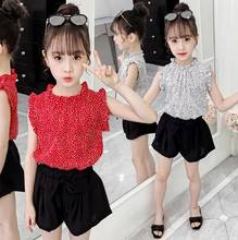 Baby Girls Clothing Sets Summer Sleeveless Tops+Shorts teenager Kids Clothes Suits 4 5 6 7 8 9 10 11 12 Years Children Outfits 2024 - buy cheap