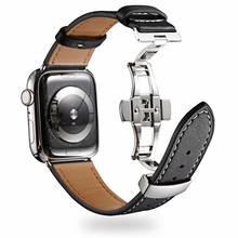 Кожаный браслет высокого качества для iWatch, ремешок для Apple Watch Band Series se 6 5 4/3/2/1 38 мм 40 мм 42 мм 44 мм 2024 - купить недорого
