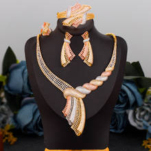 Conjunto de joyería para mujer, collar de circonia cúbica para fiesta de boda, anillo de moda, accesorios para regalo 2024 - compra barato