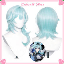 Genshin Impact Eula Wig Cosplay Light Blue Synthetic Short Straight Heat Resistant Hair Adult Women Halloween Free Wig Cap 2024 - buy cheap