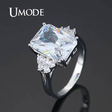 Umode quadrado cz anéis de cristal para mulheres femme anéis de casamento meninas noivado moda jóias presentes festa frete grátis ur0586 2024 - compre barato