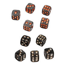 Set of 5 Pcs Resin Creative Black Skull Dice Grinning 3D Skeleton Dice Scary Novelty Board Game for Club Pub Party 2024 - buy cheap