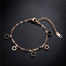 YiKLN Stainless Steel Fashion 5Pcs Circles Charms Bracelets Creative Rose Gold Anniversary Bracelet Jewelry For Women YB19046 2024 - buy cheap
