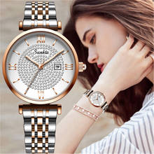 Sunkta, novo relógio feminino de marca luxuosa, relógio de pulso de aço inoxidável à prova d'água de quartzo para mulheres, 2020 2024 - compre barato