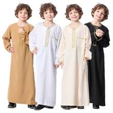 Saudi Arabia Kids Boys Thobe  Jubba Dishdasha Abaya Islamic Clothing Muslim Robe Kaftan Thobe Kurta Pakistan Oman Costume Prayer 2024 - buy cheap