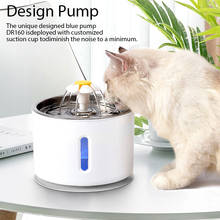 Автоматическая Pet фонтан воды кота дозатор USB светодиодный 2.4L крайне низкий уровень шума, собака чаша поилка кормушка миска для домашних животных кошка питьевой фонтанчик п 2024 - купить недорого