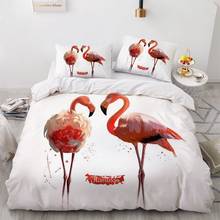 Simple Bedding Sets 3D Flamingo Duvet Quilt Cover Set Comforter Bed Linen Pillowcase King Queen Full Double Home Texitle 2024 - купить недорого