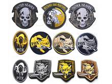 FOX HOUND Special Force Group Ghost Black Metal Gear Solid MGS Embroidered Patches hook & loop cloth backpack military patch 2024 - buy cheap