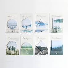 30sheets/pad Mountains Landscape Memo Pad Paper Sticky Notes Planner Sticker Kawaii Stationery Study Office 2024 - buy cheap