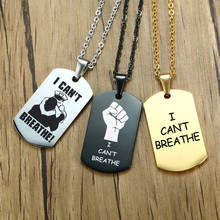 USA Black Resist Fist I Can't Breathe Pendant Necklace Stainless Steel George Floyd Black Lives Matter Necklaces Jewelry 2024 - buy cheap