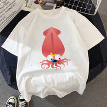 Funny Octopuss Cartoon 90S Fashion Women Graphic  Ullzang Anime Femme White Casual Summer Tops Round Neck T-shirts Clothes 2024 - buy cheap