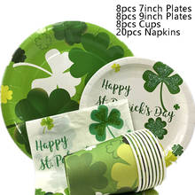 Omilut Irish National Day Disposable Set St. Patrick’s Day Party Decoration Clover Balloon Confetti Gift For Child Supples Deco 2024 - buy cheap