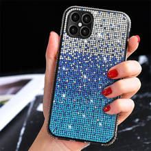 Luxo glitter bling diamante embutimento caso para iphone 13 12 11 pro xs max mini se x xr 7 8 6 plus bling strass macio casos capa 2024 - compre barato