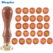 Mogoko Sealing Wax Stamps Wooden Handle Flower Pattern 26 Letters Alphabet Wax Badge Seal Stamp A-Z Cards Envelope Bottles Decor 2024 - buy cheap