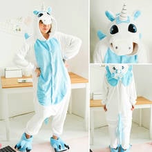 Unicorn Pajamas Stitch Totoro Adult Animal Onesie Women Men Couple 2020 Winter Pajama Suit Cat Sleepwear Flannel Pijama 2024 - buy cheap