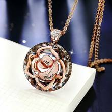 Fashion Rose Flower Pendant Long Necklace For Women 2020 New Elegant Sweater Necklaces Wholesale 2024 - buy cheap