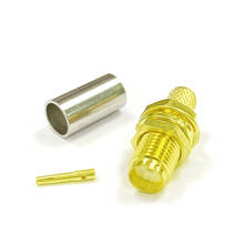 100pc SMA Female Jack nut RF Coax Connector Crimp for  RG58 RG142 LMR195  Cable  Straight  Goldplated  NEW wholesale 2024 - buy cheap