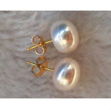 free shipping huge AAA 13-14 mm South Seas white Pearl Stud Earrings 14k/20 yellow GOLD 2024 - buy cheap