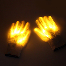 LED Gloves Neon Guantes Glowing Halloween Party Light Props Luminous Flashing Skull  Stage Costume Christmas Supplies Yellow 2024 - buy cheap
