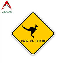 Aliauto Caution Lovely Kangaroo Car Sticker Baby on Board Decoration Waterproof Sunscreen Cover Scratch Decal PVC,13cm*13cm 2024 - buy cheap