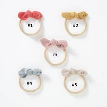 36pc/lot New Crochet Bows Nylon Baby Headband, Wool Knitted Hair Bow Nylon Headband Bunny Ear Headband for Girl Hair Accessories 2024 - buy cheap