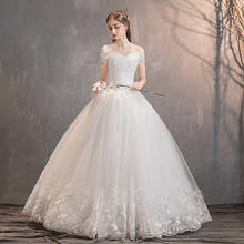 Wedding Dress 2022 New The Elegant Boat Neck Plus Size Vestido De Noiva Slim Lace Up Princess Wedding Gowns Bride Dress 2024 - buy cheap