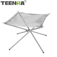 TEENRA Stainless Steel Camp Stove Fire Outdoor Fire Burn Pit Stand Folding Stove Fire Frame Portable Wood Stove Camping Tools 2024 - buy cheap