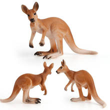 Горяч-продавая имитация дикие фигурки животных детские игрушки модель кенгуру Австралийский лесных животных однотонные украшения познавательные игрушки 2024 - купить недорого