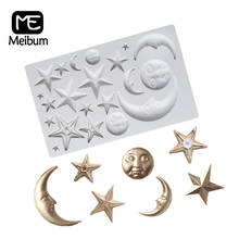 Meibum molde de silicone para lua e estrela, forma para bolo fondant, sobremesa, ferramentas de decoração, chocolate, pastelaria, pasta de goma 2024 - compre barato