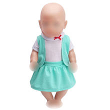 43 cm baby dolls Dress newborn Simple green dress Baby toys skirt fit American 18 inch Girls doll f228 2024 - buy cheap