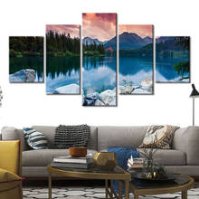 Poster Art Paintings Canvas Poster Print 5 Panels Mountain Lake In National Park Slovakia Picture Home Decor Wall Art 2024 - buy cheap