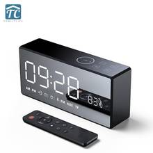 Reloj despertador inteligente con Radio Fm, pantalla Digital Led, Mini Subwoofer estéreo con Control remoto, Altavoz Bluetooth inalámbrico, Relojes 2024 - compra barato